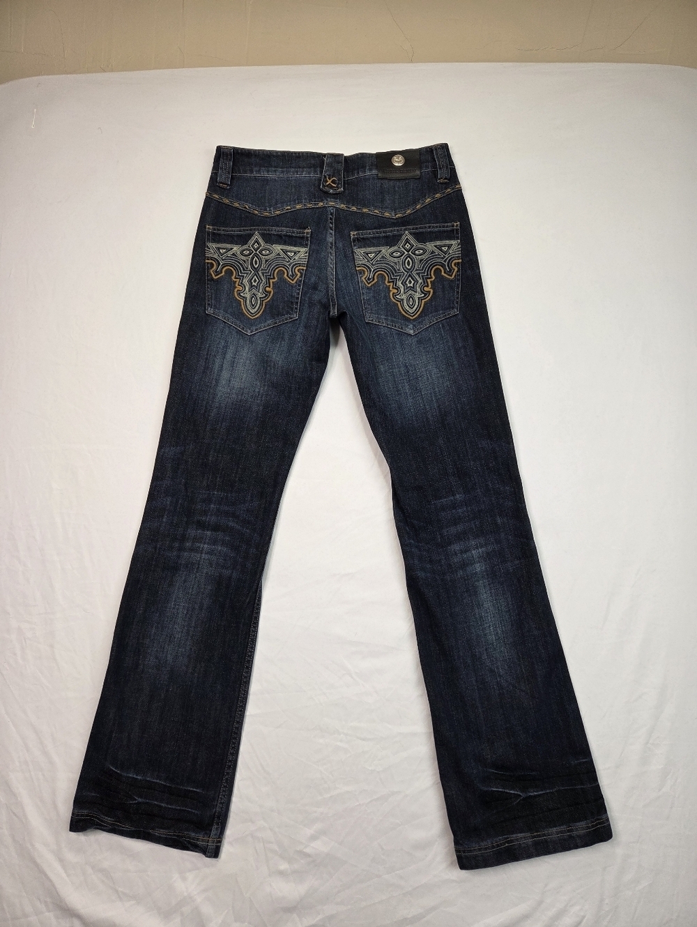 Antik Denim Bootcut Jeans Size 28 Dark Wash Embroidered Back Pockets Western
